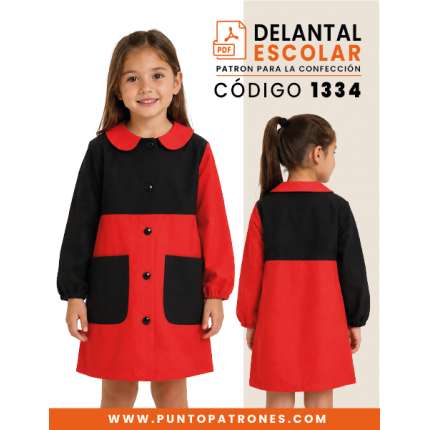 Patrón gratis de delantal escolar PDF para imprimir