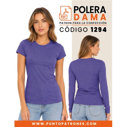 Patrón de polera polo mujer entallada PDF