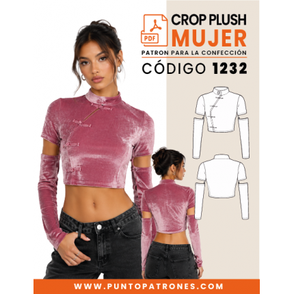 Patrón de crop de plush japonés PDF