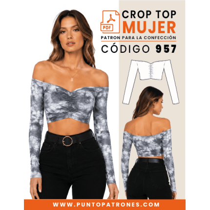 Patrón de crop top sin hombros PDF