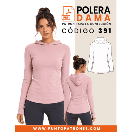 Patrón de polera entallada con gorro de mujer PDF