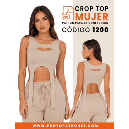 Patron de Crop con arnés y tiras elasticado dama PDF
