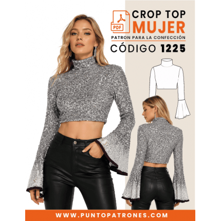Patrón de crop cuello alto PDF