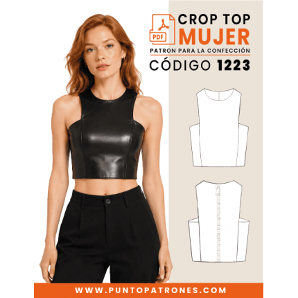 Patrón de crop con cortes sin mangas PDF