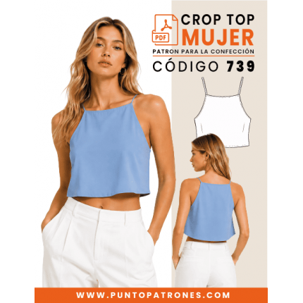 Patrón de crop top manga corta PDF