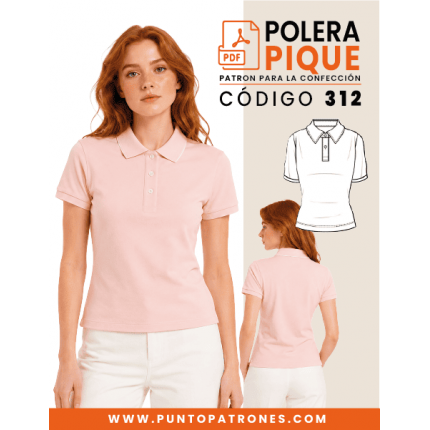 Patrón de polera piqué entallada dama PDF