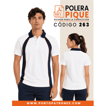 Patrón de polera pique con cortes unisex PDF