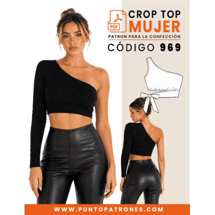 Patrón de top cruzado un solo hombro PDF