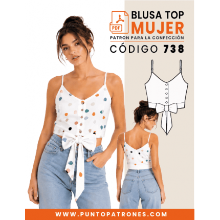 Patrón de blusa crop top PDF