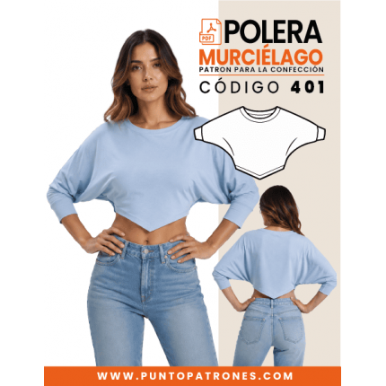 Patrón de polera murciélago PDF