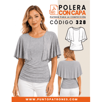 Patrón de polera con capa PDF