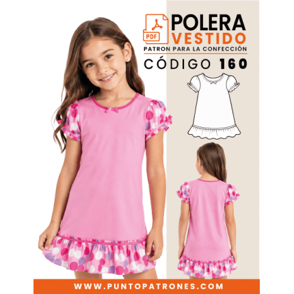 Patrón de polera tipo vestido infantil PDF