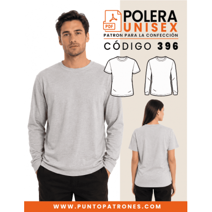 Patrón de polera polo unisex PDF