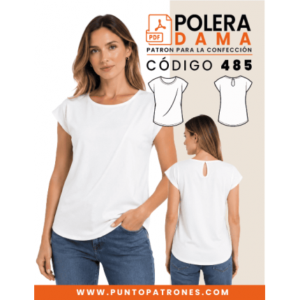 Patrón de polera manga corta de dama PDF
