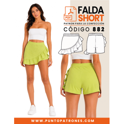 Patrón de falda short con vuelos PDF