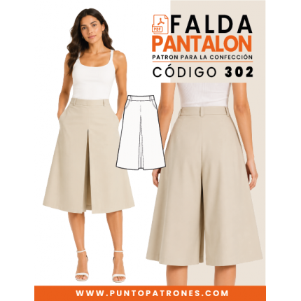 Patrón de falda pantalón de dama PDF