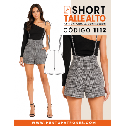Patrón de short talle alto con bolsillos PDF