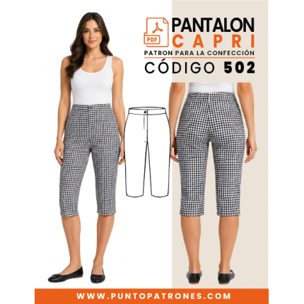 Patrón de pantalón capri de dama PDF