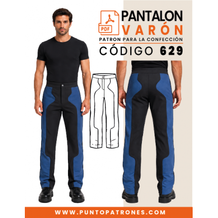 Patrón de pantalón con cortes de varón PDF