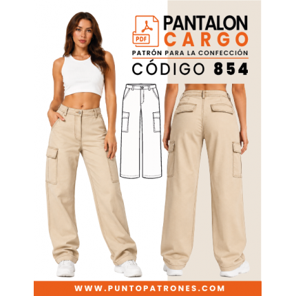Patrón de pantalón cargo de dama PDF