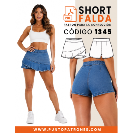 Patrón de short con faldón PDF