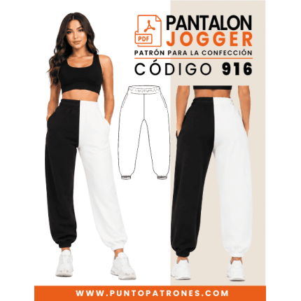 916 Patrón de pantalón jogger mujer PDF