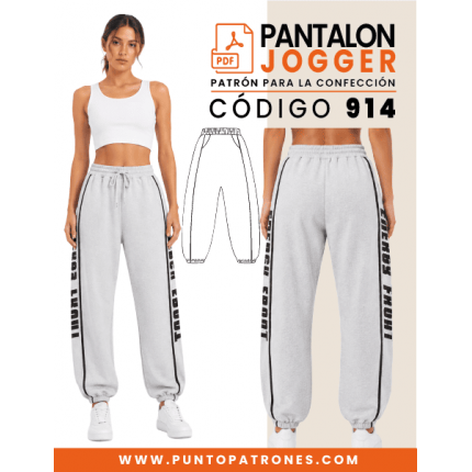 Patrón de pantalón jogger dama PDF