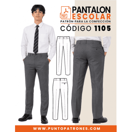 Patrón de pantalón escolar sin pinzas PDF