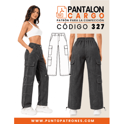 Patrón 327 de pantalón cargo de mujer PDF