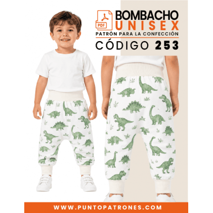 Patrón de pantalón bombacho unisex PDF