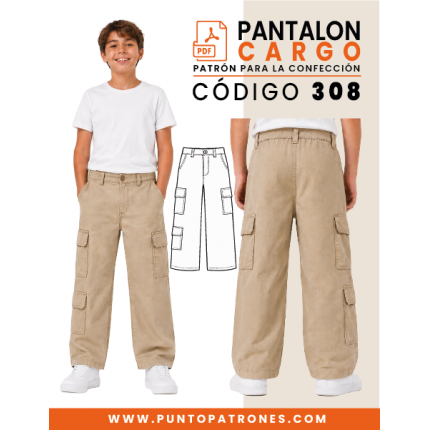 Patrón de pantalón cargo infantil PDF