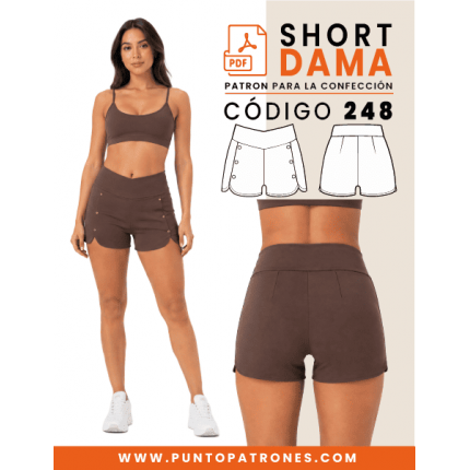 Patrón de short con cortes de mujer PDF