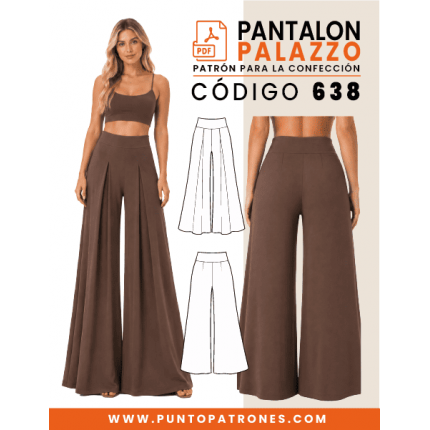 Patrón de pantalón palazzo con tablón encontrado PDF
