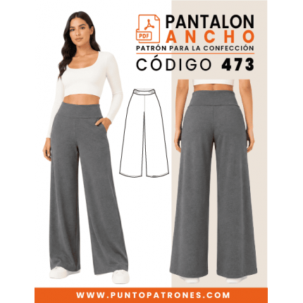 Patrón de pantalón ancho elasticado PDF