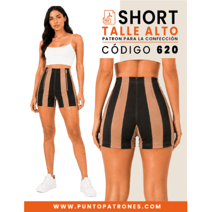Patrón de short talle alto PDF