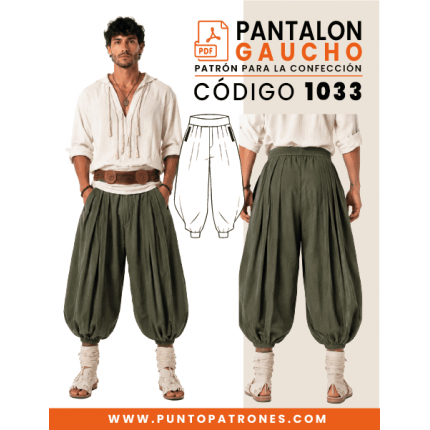 Patrón de pantalón gaucho de varón PDF