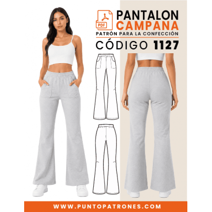 Patrón 1127 pantalón de buzo campana PDF