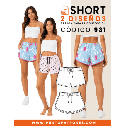 Patrón de short de dama 2 modelos PDF