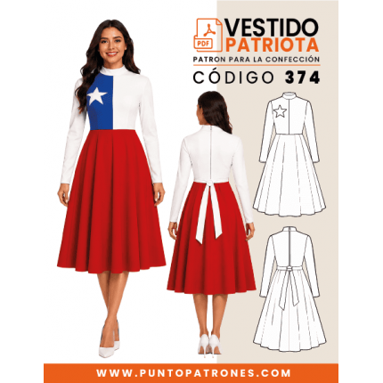 Patrón de vestido bandera chilena PDF