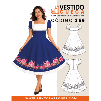 Patrón de vestido típico bicolor PDF