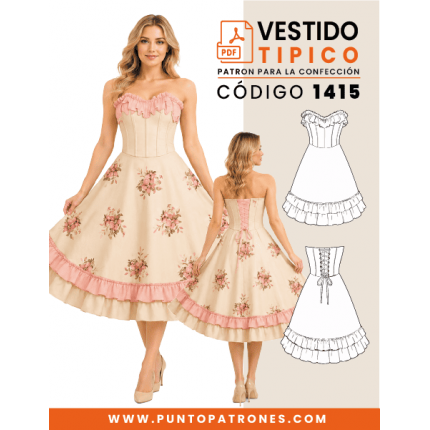 Patrón de vestido huasa chilena PDF