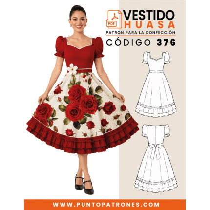 Patrón de vestido de huasa clásico PDF