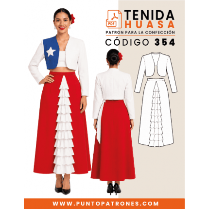 Patrón de huasa de salón tricolor PDF