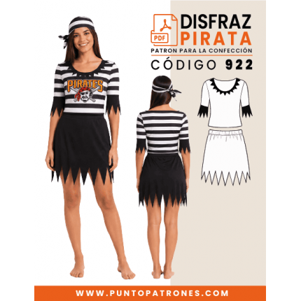 Patrón de disfraz de pirata mujer PDF