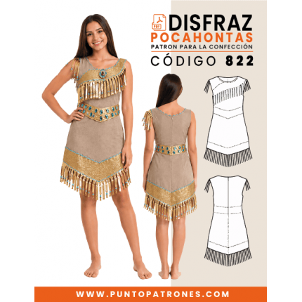 Patrón de disfraz de princesa Pocahontas PDF