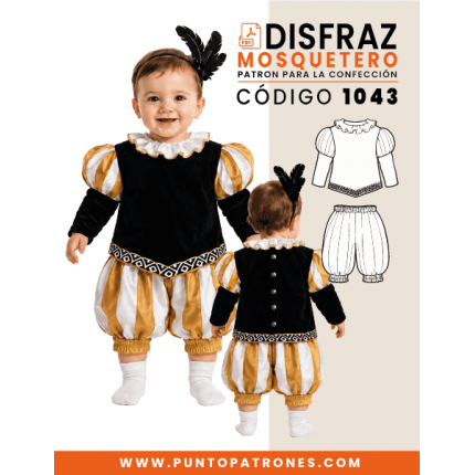 Patrón de disfraz de mosquetero bebé PDF