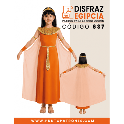Patrón de disfraz de egipcia mujer PDF