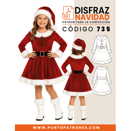 Patrón 735 Vestido de navidad niña PDF