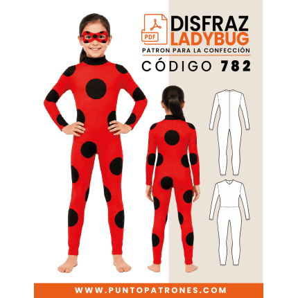 Patrón de disfraz Ladybug enterito PDF