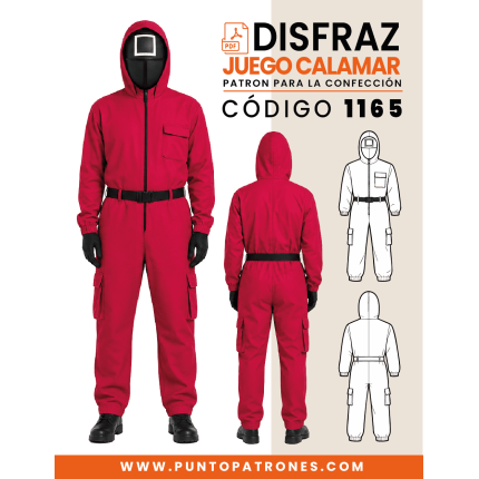 Patrón de disfraz juego del calamar overol PDF